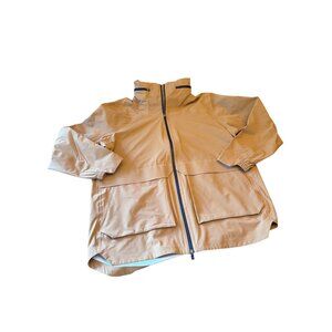 Mack Welden Tan Waterproof Hooded Rain Jacket X-Large Full Zip & Large‎ Pockets